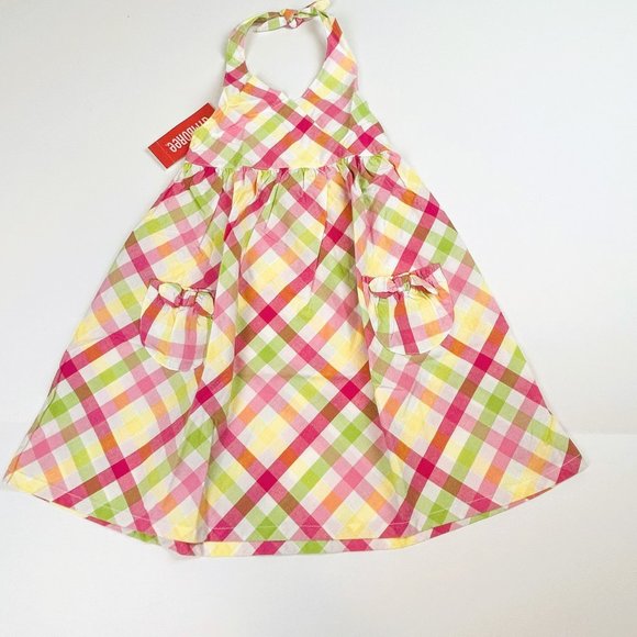 NWT Gymboree Girl Rainbow Plaid Halter Dress Size 4 - Picture 1 of 2